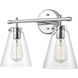 Aliza 2 Light 16 inch Chrome Bathroom Vanity Light Wall Light